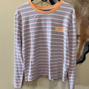 Santa Cruz Oval Flame Dot Orange & Multi Long Sleeve T-Shirt Small Skate BMX MTB